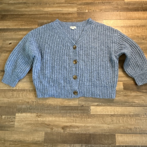 Ava & Viv Sweaters - Ava & Viv blue chunky knit v-neck button sweater sz 4X Fisherman Cottage